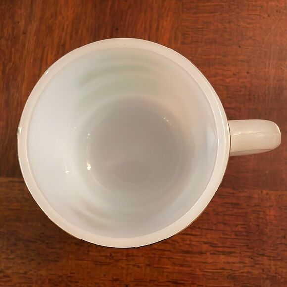 Vintage Manitoba Flower Prairie Crocus White Milk Glasbake Glass Mug Coffee Cup - Picture 2 of 6